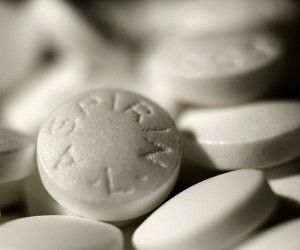 Aspirin tablets with writing