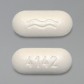 Front and back of a Multaq tablet.